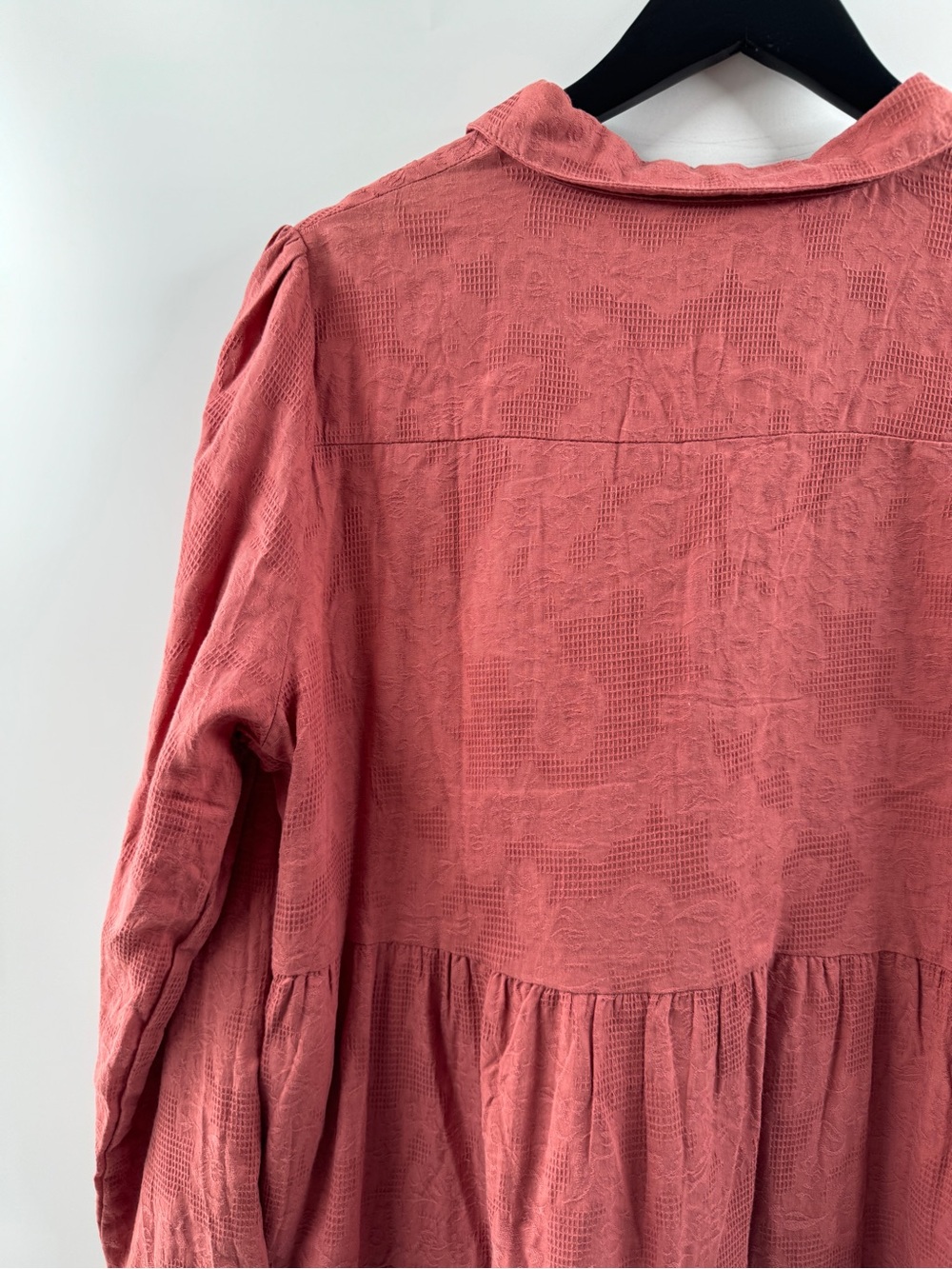 Umgee Pink Waffle Knit Button Front Dress with Pockets – Women’s Large - Picture 9 of 10